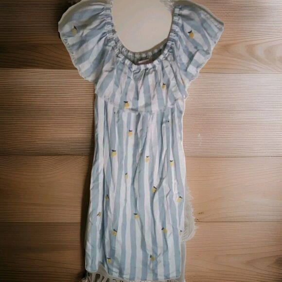 Billy T Dress Size S Embroidered Pineapple Striped Lyocell - Picture 3 of 5